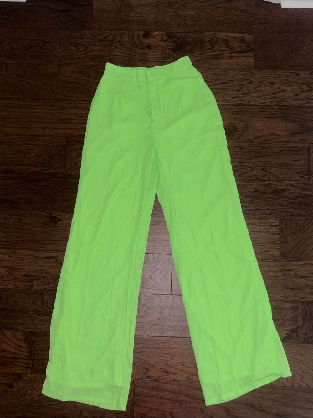 Fashion Nova Neon Lime Wide-Leg Women's Pants